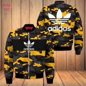 HOT Adidas Black Gold Army Camouflage Luxury Brand Bomber Jacket Limited Edition