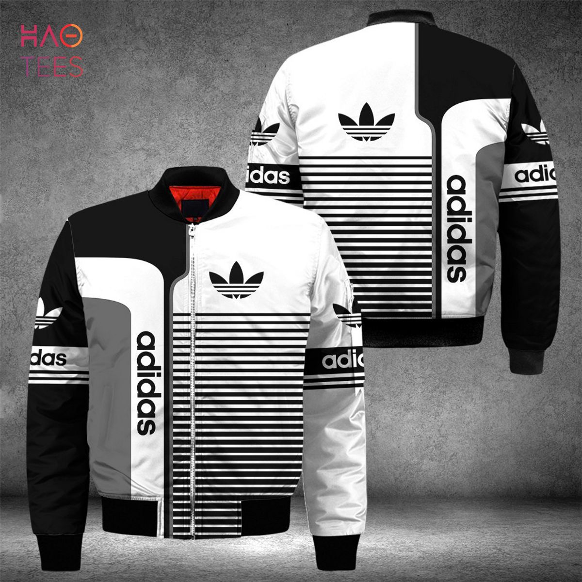 HOT Adidas Black Stripe Luxury Brand Bomber Jacket Limited Edition