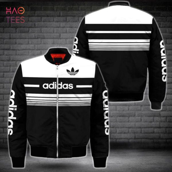 HOT Adidas White Stripe Luxury Brand Bomber Jacket Limited Edition