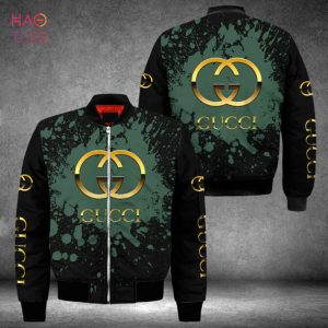 HOT Gucci Luxury Brand Green Paint flakes Bomber Jacket POD Design