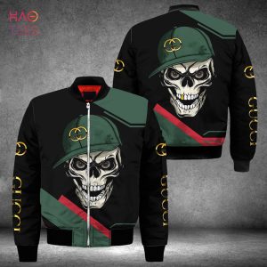 HOT Gucci Luxury Brand Skull 3D Design Bomber Jacket Limited Edition