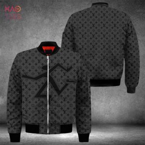 HOT Louis Vuitton Full Grey Color Luxury Brand Bomber Jacket Limited Edition