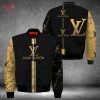 HOT Louis Vuitton Luxury Brand Black Gold Bomber Jacket Limited Edition