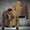 HOT Louis Vuitton Luxury Brand Gold White Brown Bomber Jacket Limited Edition