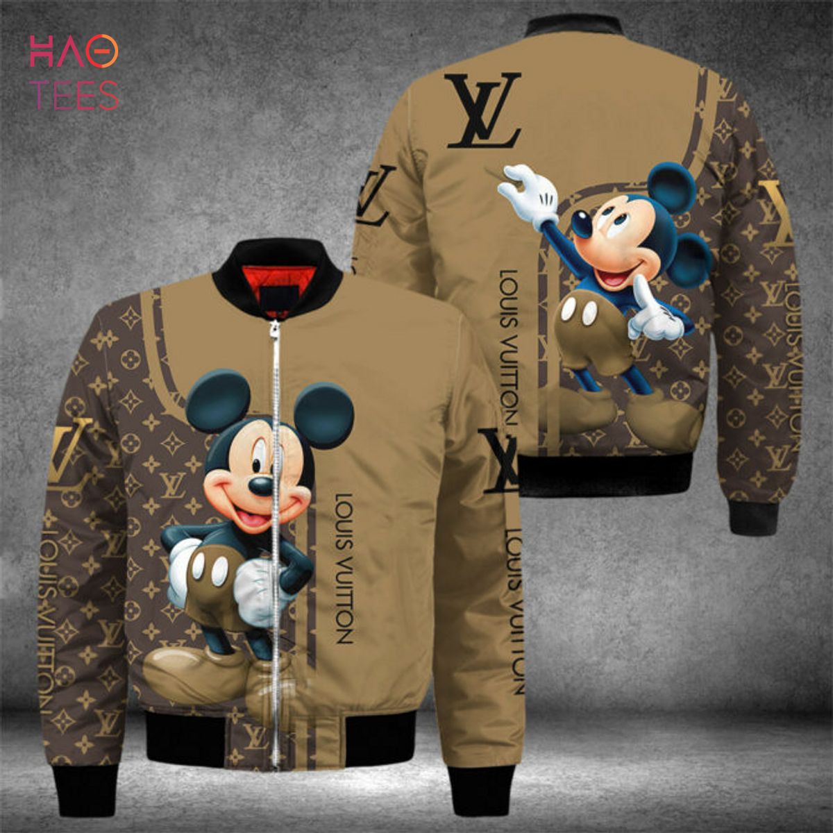 HOT Louis Vuitton Mickey Mouse Mix Brown Color Luxury Brand Bomber