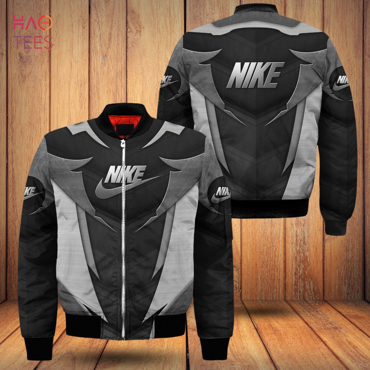 HOT Nike Luxury Brand Black Grey Bomber Jacket Limited Edition