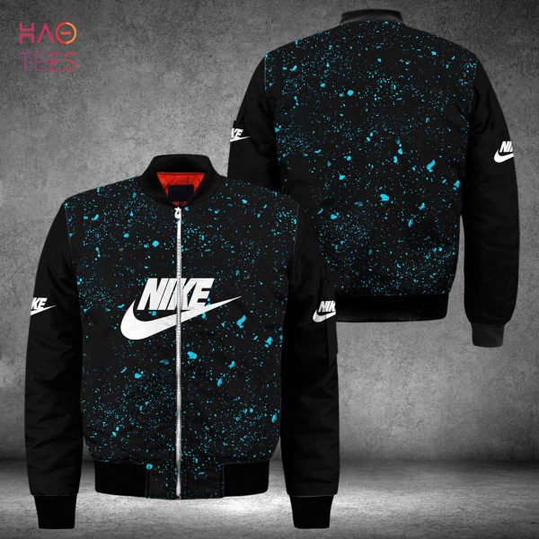 HOT Nike Luxury Brand Blue Black Bomber Jacket Limited Edition