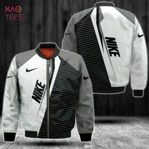 HOT Nike Luxury Brand Stripe Black Mix Color Bomber Jacket Limited Edition