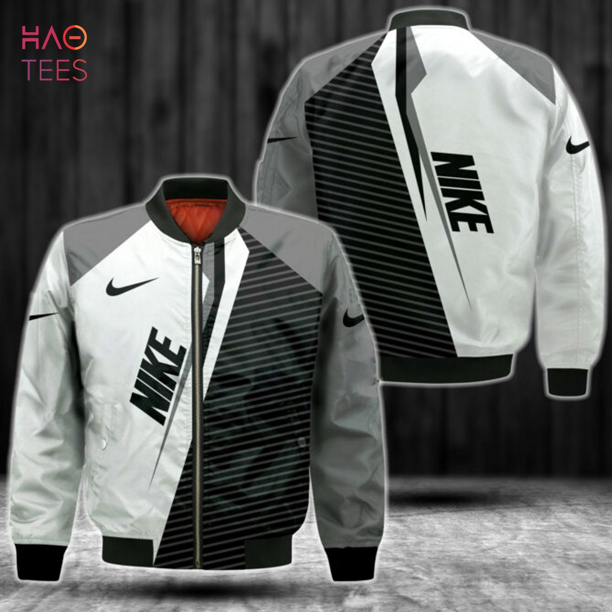 HOT Nike Luxury Brand Stripe Black Mix Color Bomber Jacket Limited Edition Luxury Store