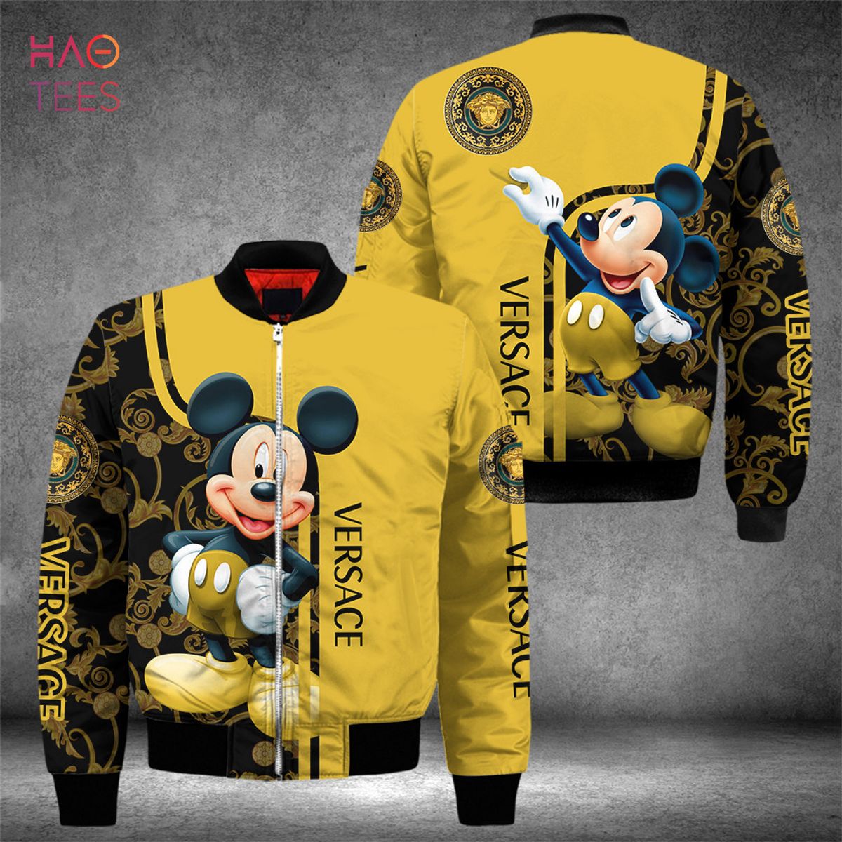 HOT Versace Luxury Brand Mickey Mouse Bomber Jacket POD Design