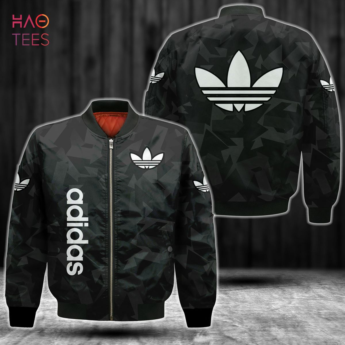 NEW Adidas Basic Pattern Logo Mixn Black Color Luxury Brand Bomber Jacket Limited Edition