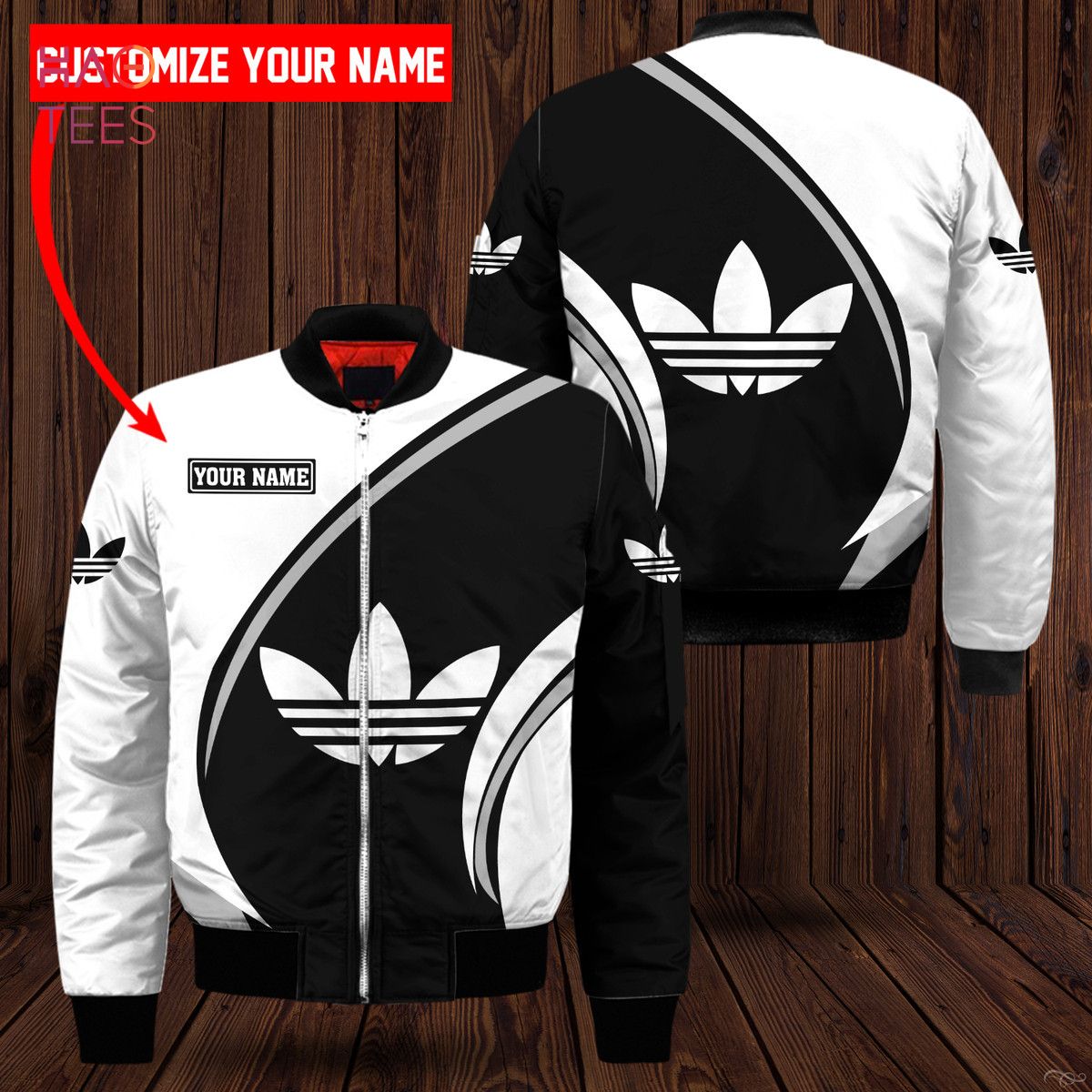NEW Adidas Luxury Brand White Mix Black Bomber Jacket Limited Edition
