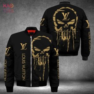 NEW Louis Vuitton Luxury Brand Gold Skull 3D Design Bomber Jacket Limited Edition