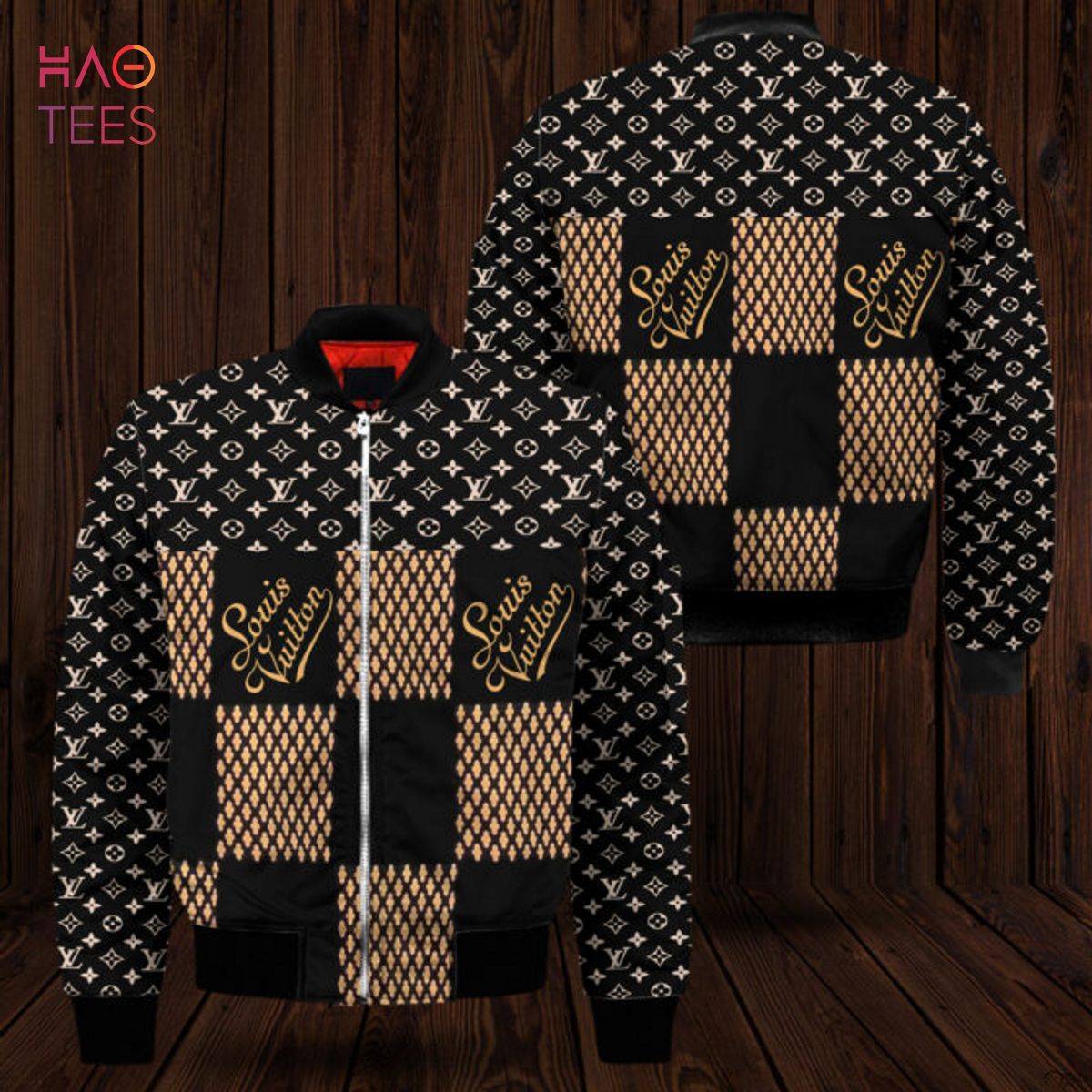 BEST Louis Vuitton Luxury Brand Square Pattern Design Bomber Jacket Limited  Edition