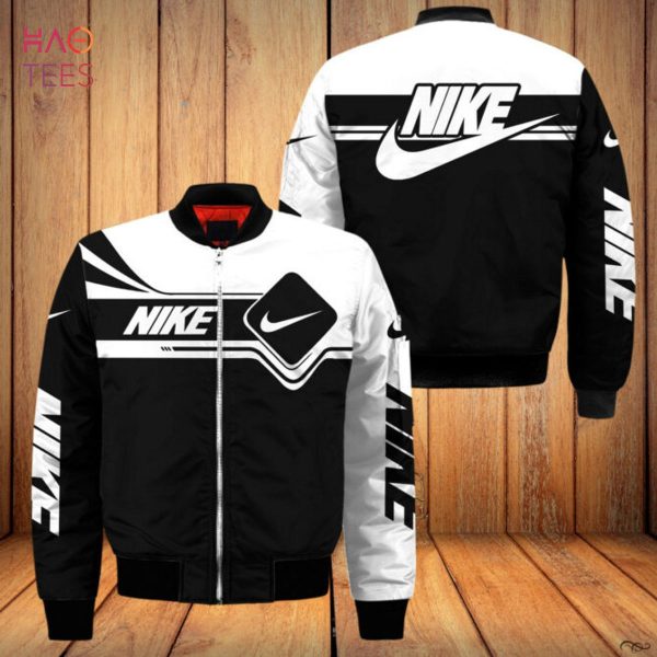 NEW Nike Luxury Brand White Mix Black Bomber Jacket Limited Edition