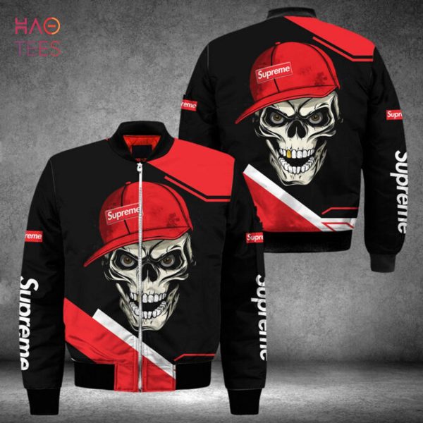 NEW Supreme Luxury Brand Skull 3D Printing Bomber Jacket Limited Edition