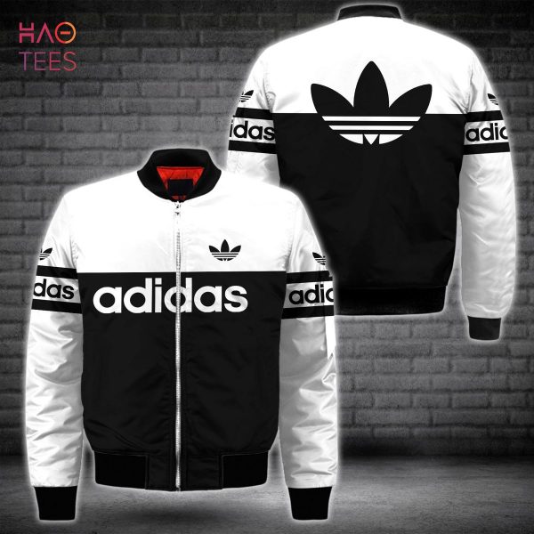 THE BEST Adidas Basic Color Black White Luxury Brand Bomber Jacket Limited Edition