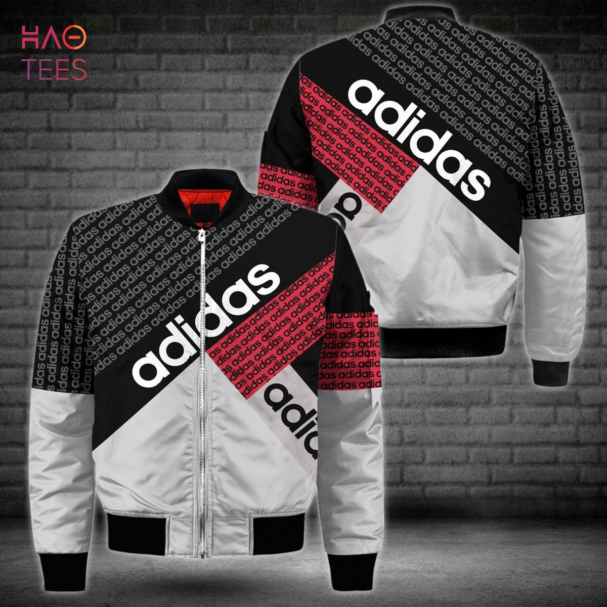 THE BEST Adidas Red Grey Black Luxury Brand Bomber Jacket Limited Edition