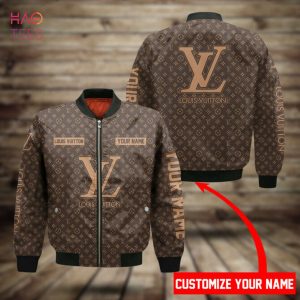 THE BEST Louis Vuitton Luxury Brand Full Brown Color Bomber Jacket Limited Edition