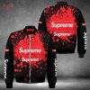 THE BEST Supreme Luxury Brand Basic Color Red White Bomber Jacket Limited Edition