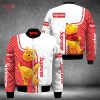 THE BEST Supreme Luxury Brand Red Mix Black Bomber Jacket Limited Edition