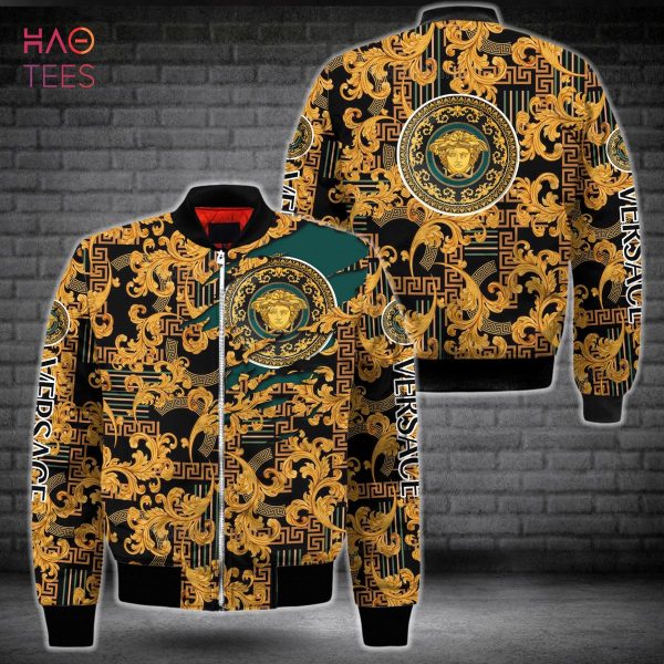 THE BEST Versace Luxury Brand Full Printing Pattern Bomber Jacket Limited Edition