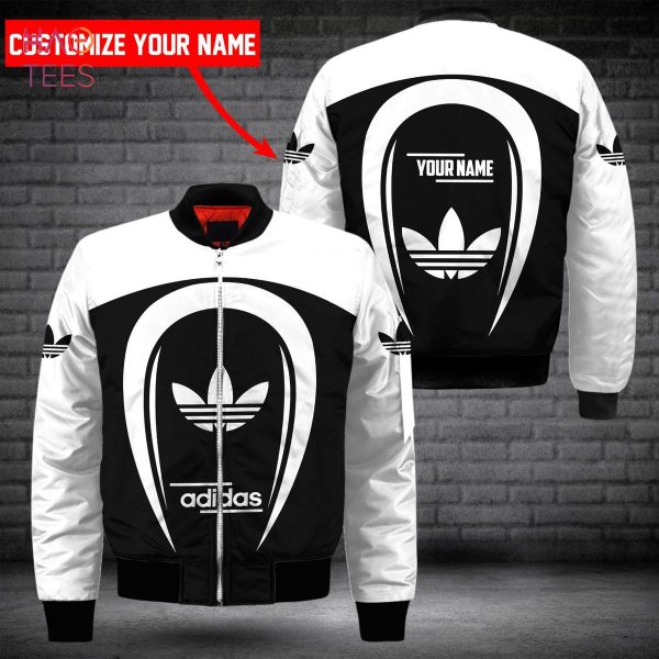 TRENDDING Adidas White Mix Black Luxury Brand Bomber Jacket Limited Edition
