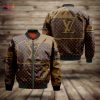 TRENDDING Louis Vuitton Luxury Brand Full Brown Color Bomber Jacket All Over Printed