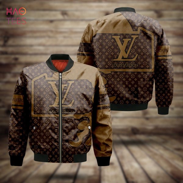 TRENDDING Louis Vuitton Luxury Brand Full Printing Logo Bomber Jacket Limited Edition