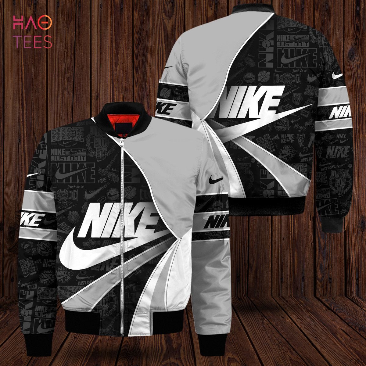 TRENDDING Nike Black Mix Grey Luxury Brand Bomber Jacket Limited Edition
