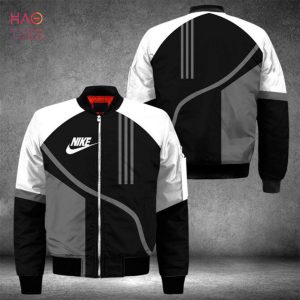 TRENDDING Nike Luxury Brand Grey Black White Bomber Jacket Limited Edition