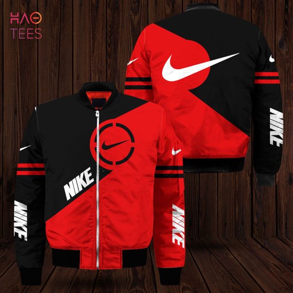 TRENDDING Nike Luxury Brand Red Mix Black Bomber Jacket Limited Edition