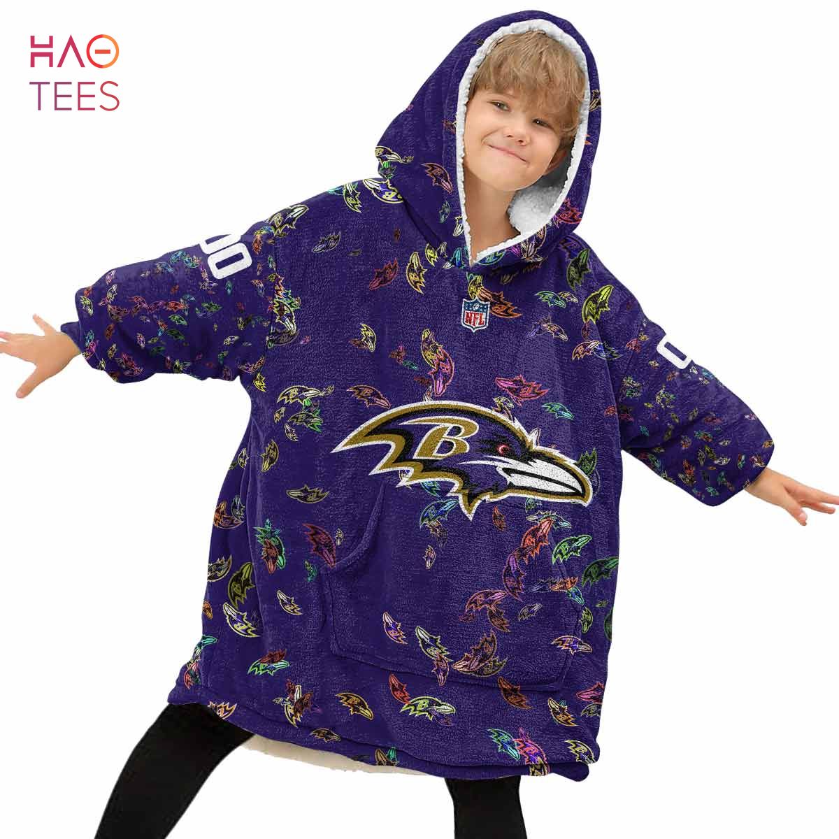 BEST Personalized NFL Baltimore Ravens Oodie, Flanket, Blanket Hoodie, Snuggie