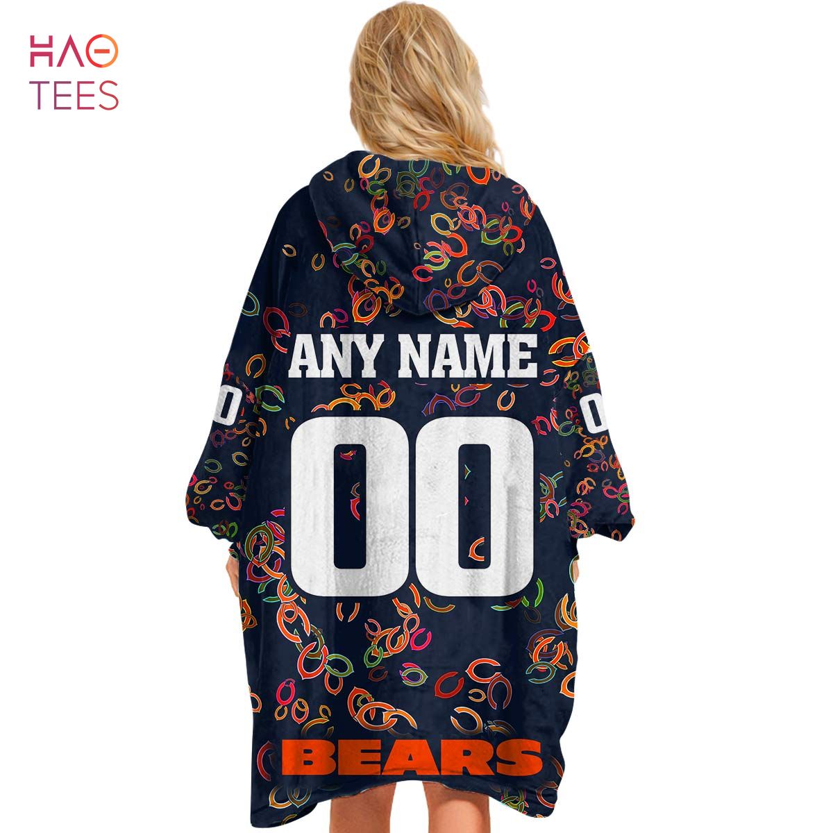 BEST Personalized NFL Chicago Bears Oodie, Flanket, Blanket Hoodie, Snuggie