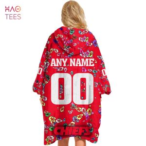 Personalized NFL Skull Kansas City Chiefs Sherpa Hoodie Blanket - LIMITED  EDITION