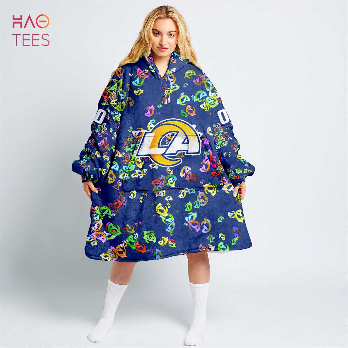 BEST Personalized NFL Los Angeles Rams Oodie, Flanket, Blanket Hoodie, Snuggie