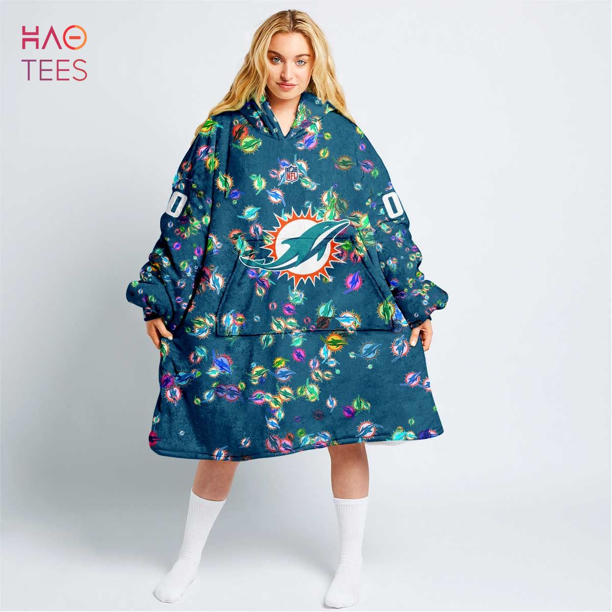 Miami Dolphins Game Day Food 1 Fleece Blanket by Andee Design