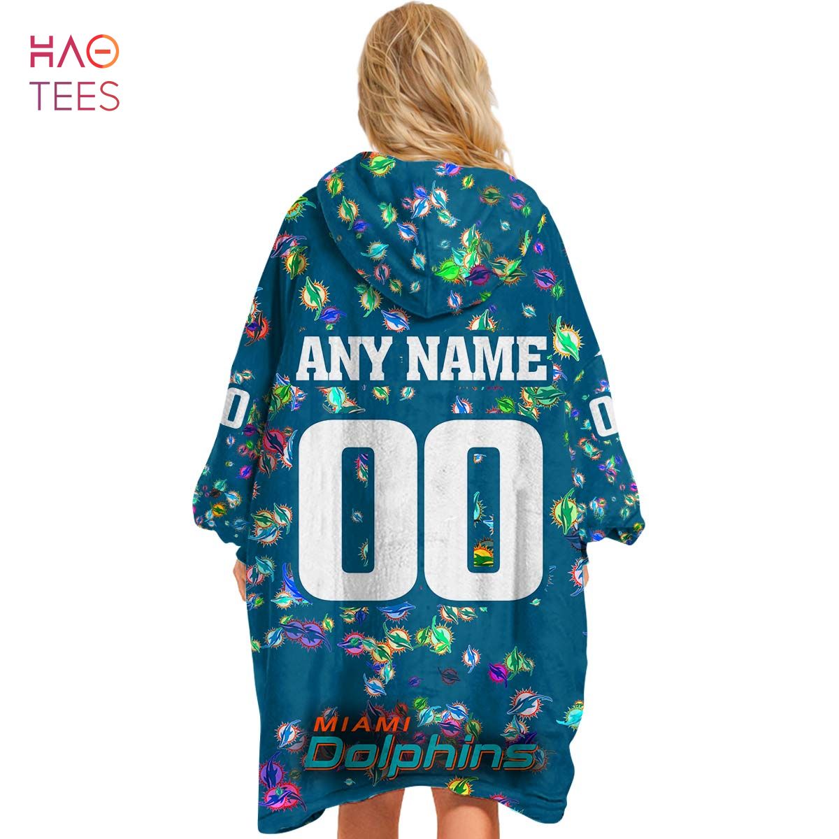 Cute Blanket Miami Dolphins Jersey NFL Blanket - Personalized