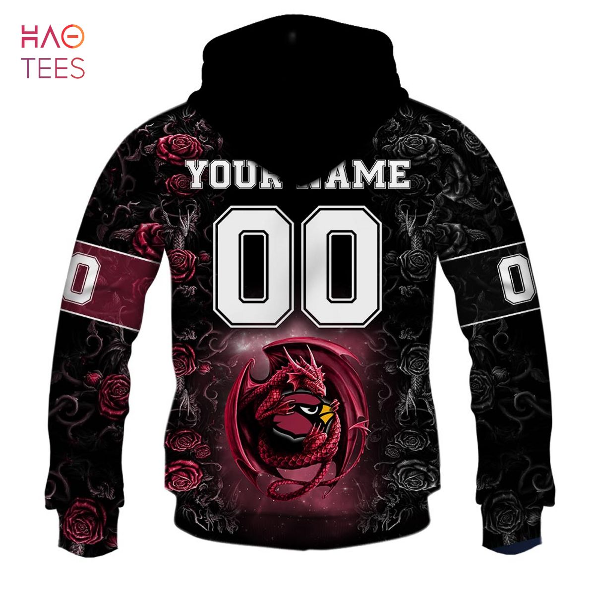 BEST Personalized NFL Rose Dragon Arizona Cardinals Hoodie BEST Personalized NFL Rose Dragon Arizona Cardinals Hoodie