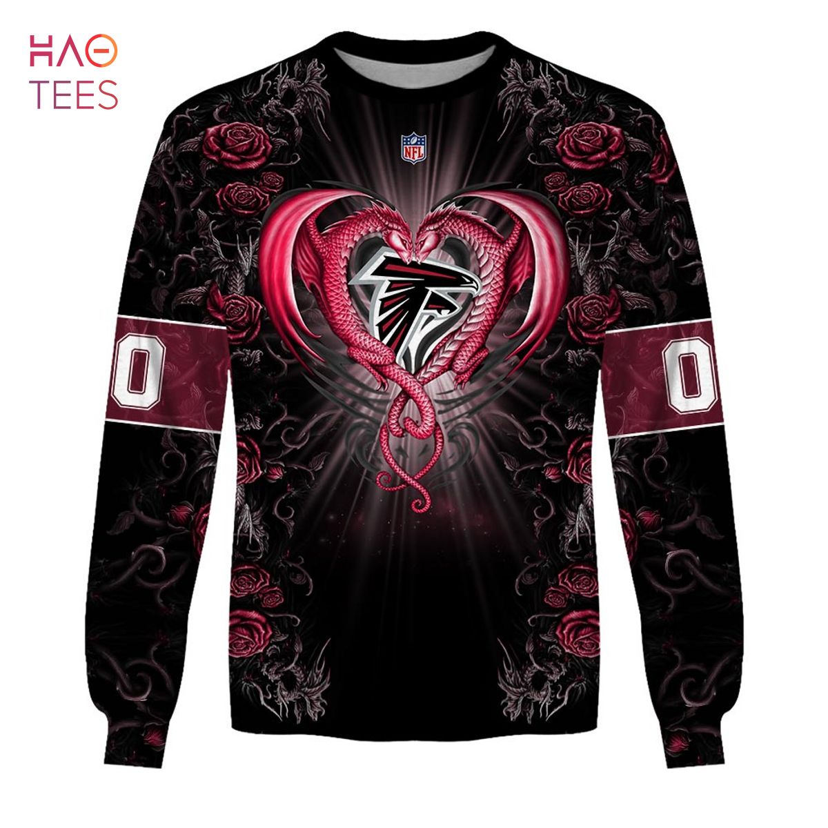 BEST Personalized NFL Rose Dragon Atlanta Falcons Hoodie BEST Personalized NFL Rose Dragon Atlanta Falcons Hoodie