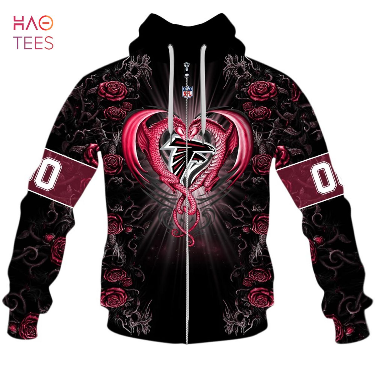 BEST Personalized NFL Rose Dragon Atlanta Falcons Hoodie BEST Personalized NFL Rose Dragon Atlanta Falcons Hoodie