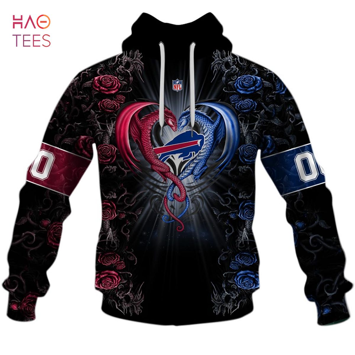 BEST Personalized NFL Rose Dragon Buffalo Bills Hoodie BEST Personalized NFL Rose Dragon Buffalo Bills Hoodie