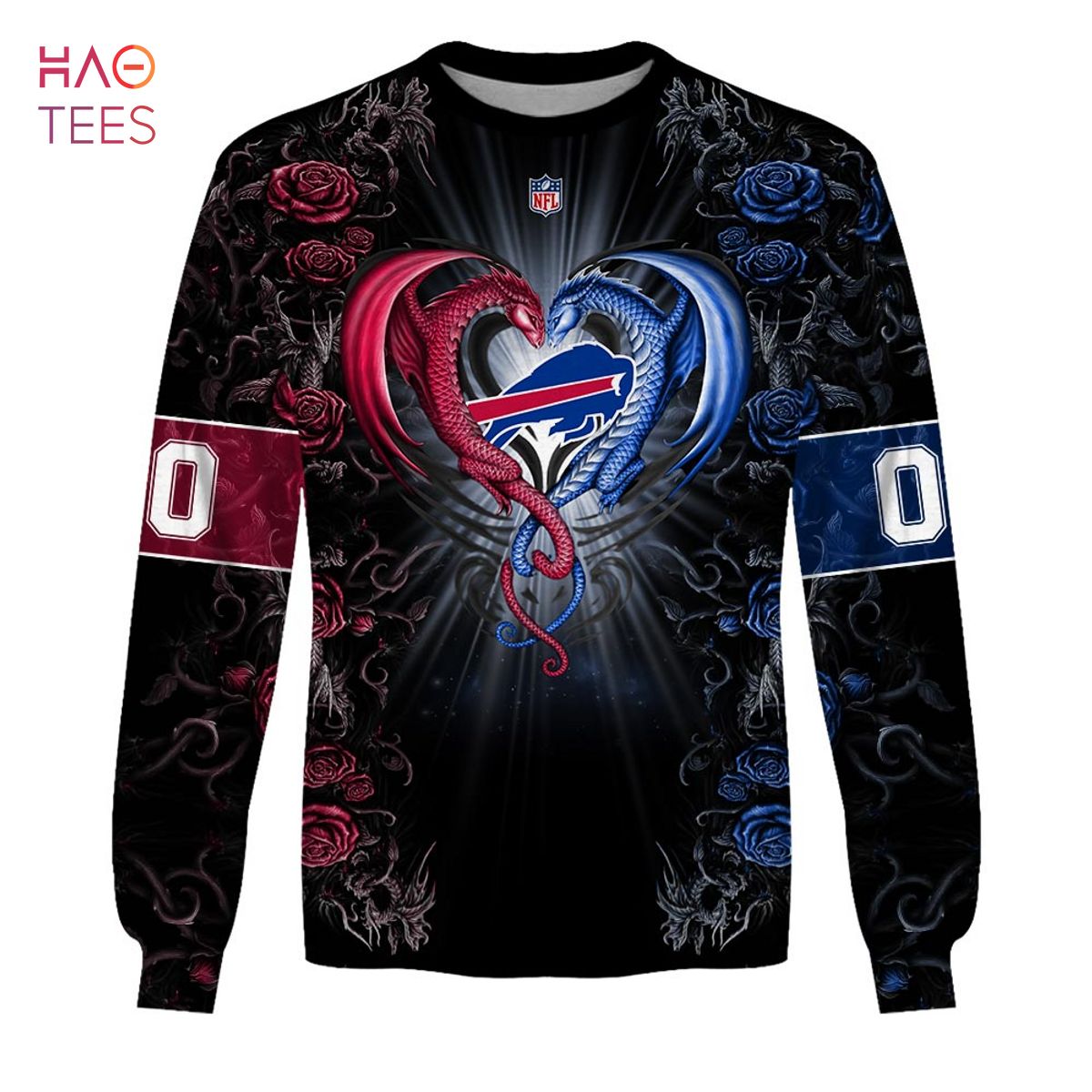 BEST Personalized NFL Rose Dragon Buffalo Bills Hoodie BEST Personalized NFL Rose Dragon Buffalo Bills Hoodie