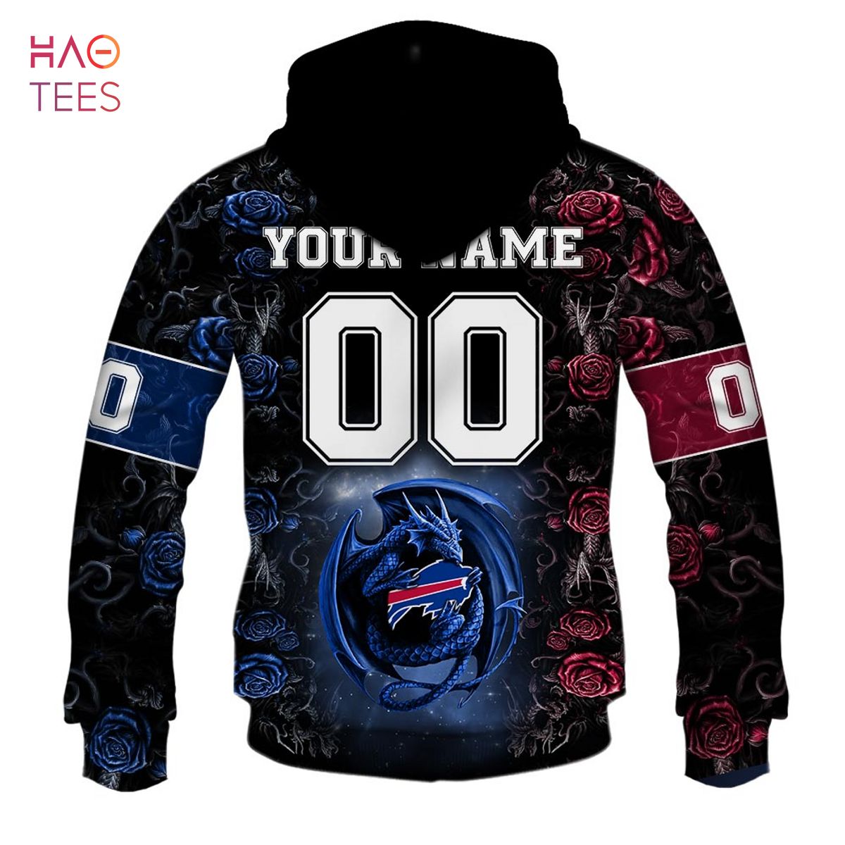 BEST Personalized NFL Rose Dragon Buffalo Bills Hoodie BEST Personalized NFL Rose Dragon Buffalo Bills Hoodie