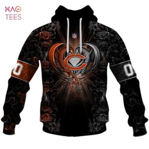 BEST Personalized NFL Rose Dragon Chicago Bears Hoodie
