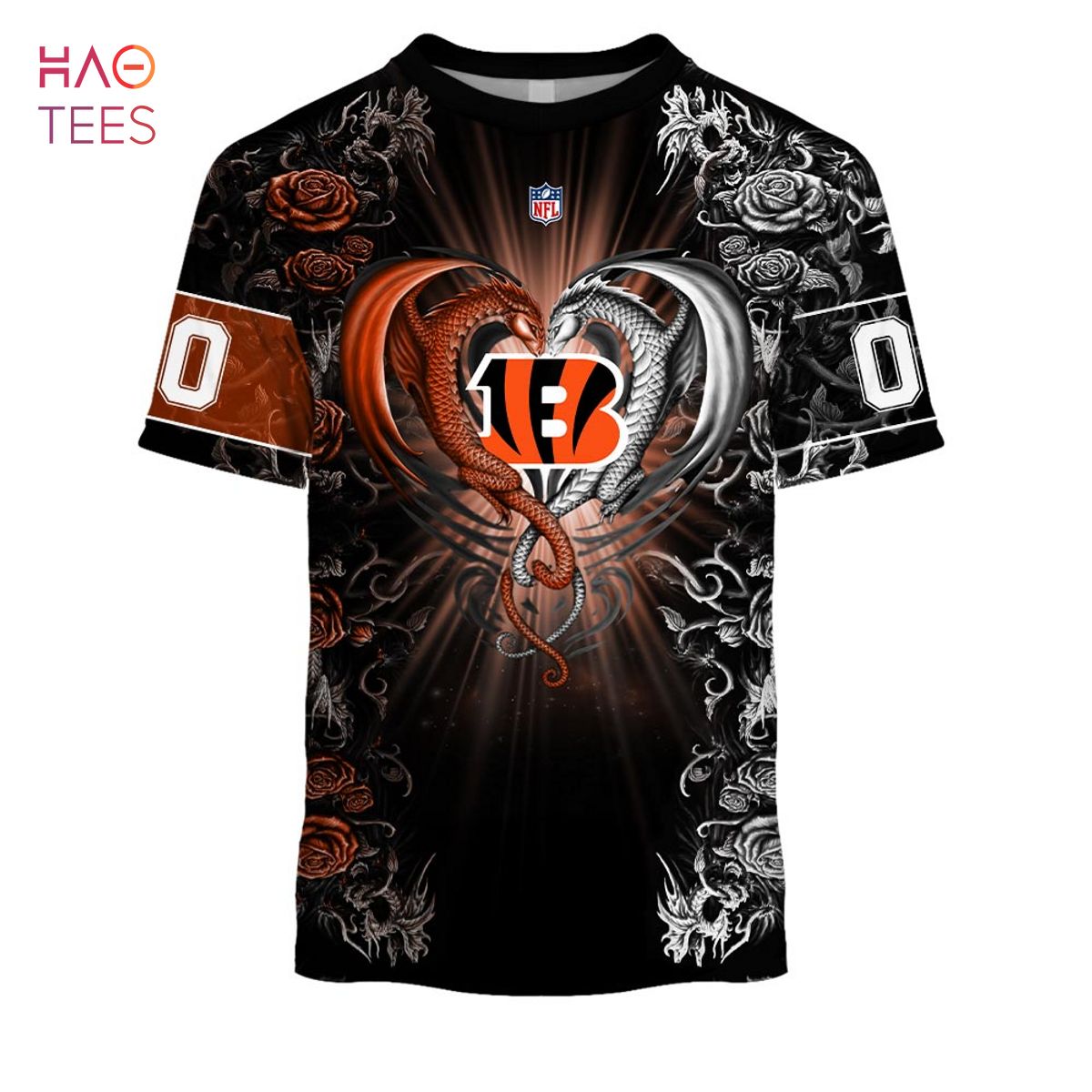 BEST Personalized NFL Rose Dragon Cincinnati Bengals Hoodie BEST Personalized NFL Rose Dragon Cincinnati Bengals Hoodie