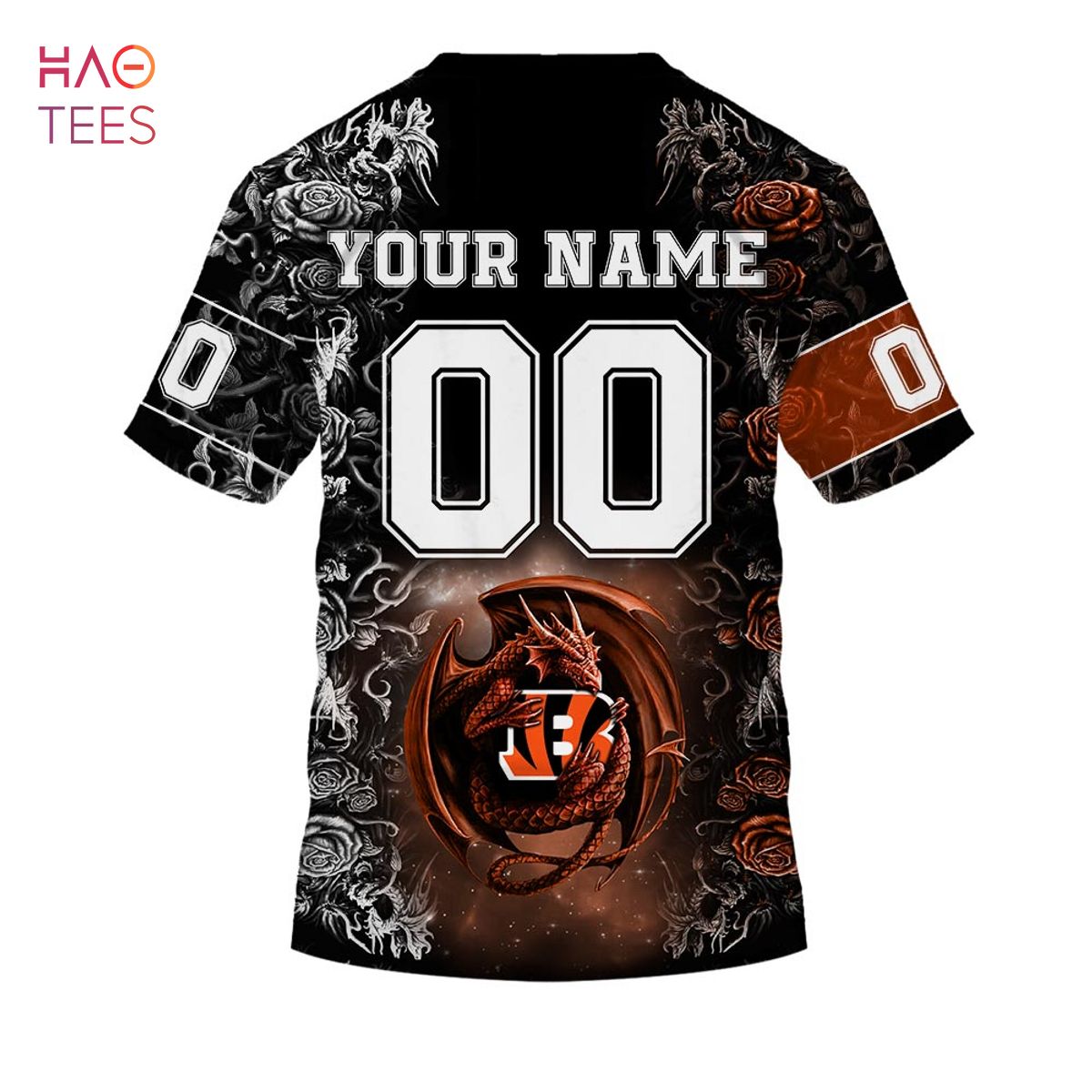 BEST Personalized NFL Rose Dragon Cincinnati Bengals Hoodie BEST Personalized NFL Rose Dragon Cincinnati Bengals Hoodie