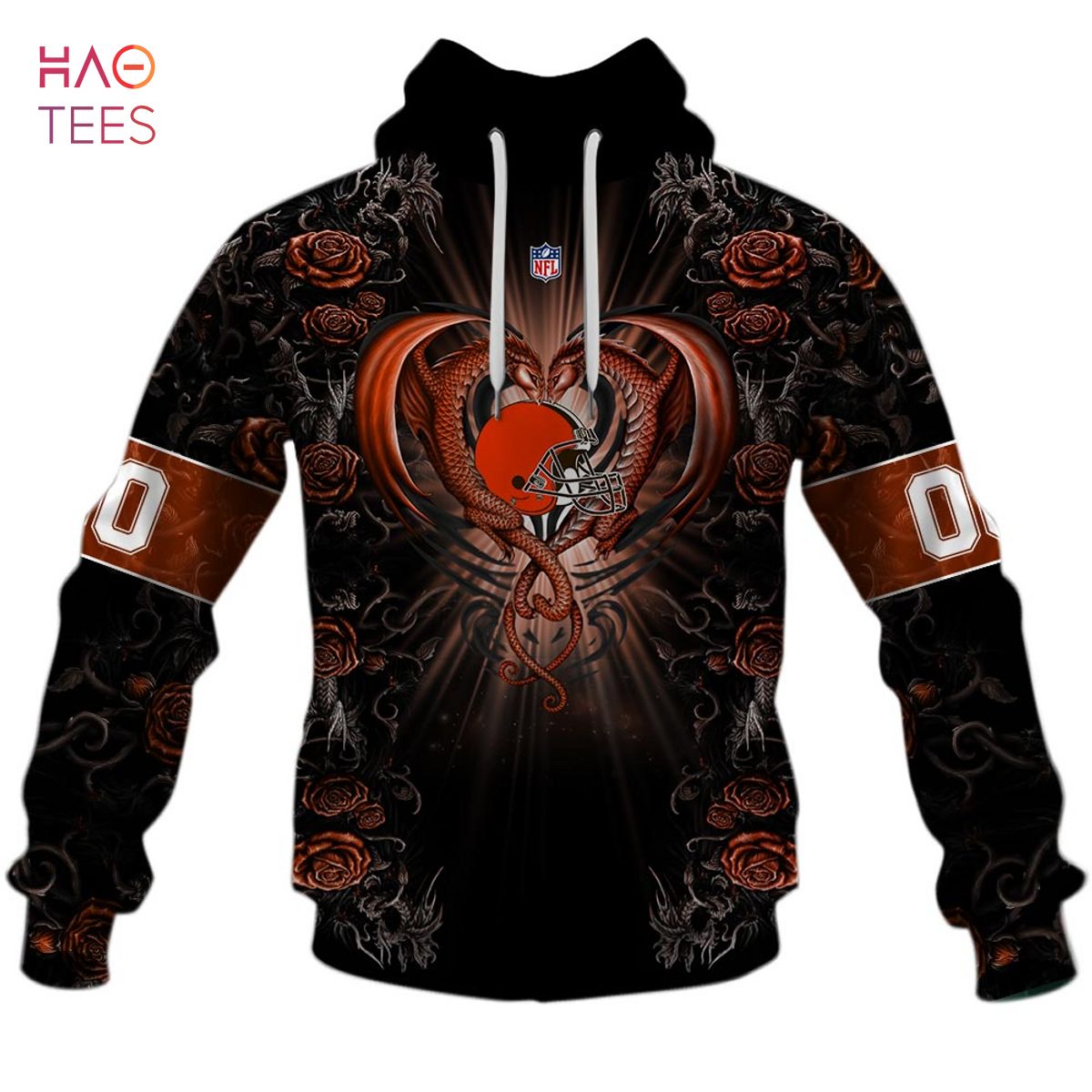 BEST Personalized NFL Rose Dragon Cleveland Browns Hoodie BEST Personalized NFL Rose Dragon Cleveland Browns Hoodie