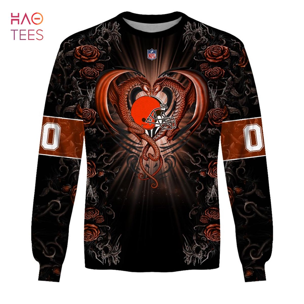 BEST Personalized NFL Rose Dragon Cleveland Browns Hoodie BEST Personalized NFL Rose Dragon Cleveland Browns Hoodie