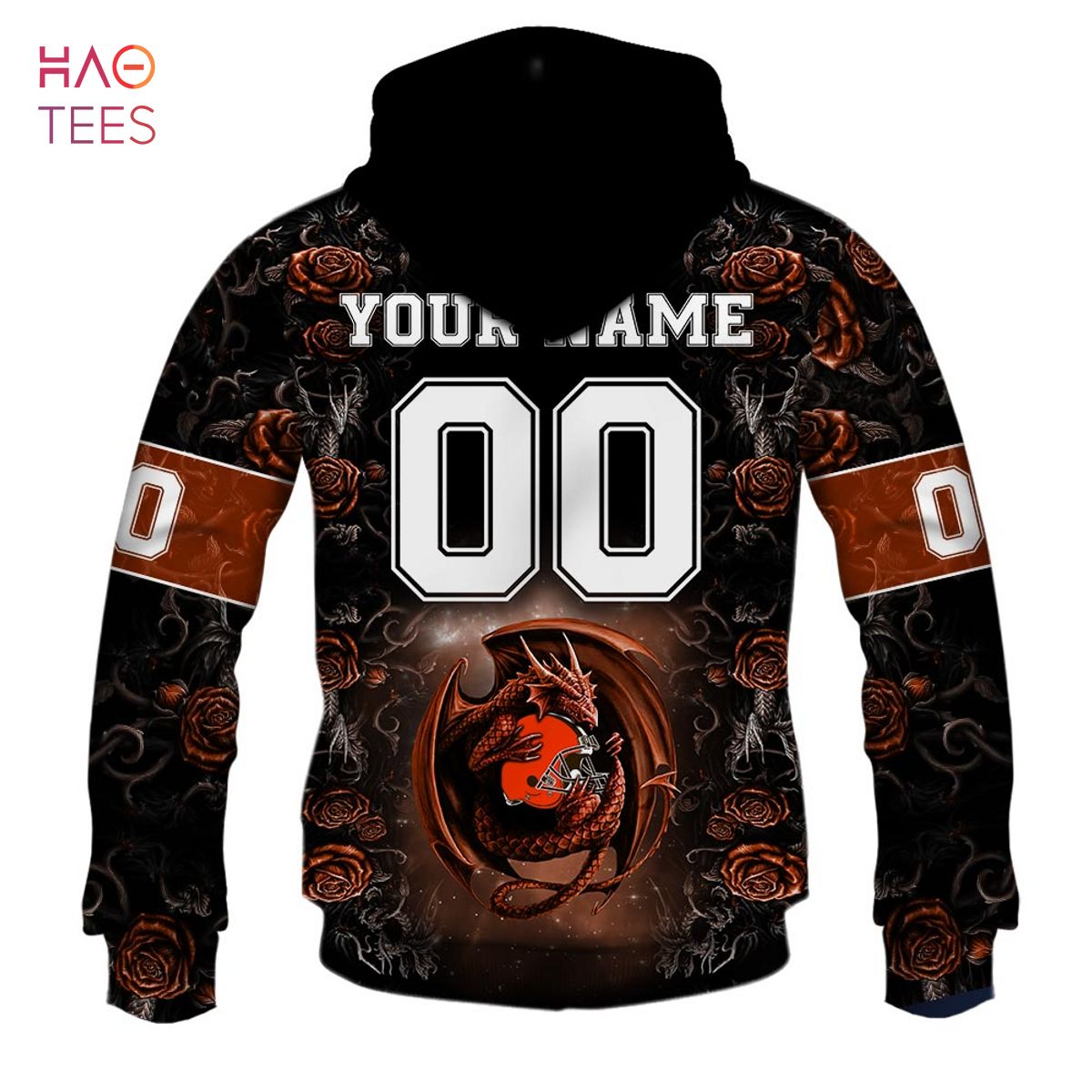 BEST Personalized NFL Rose Dragon Cleveland Browns Hoodie BEST Personalized NFL Rose Dragon Cleveland Browns Hoodie